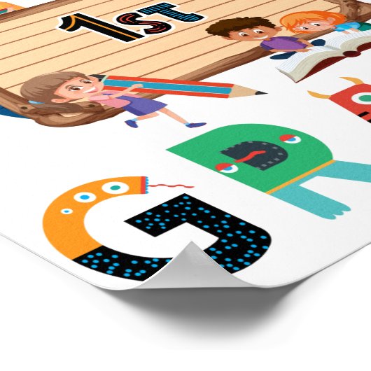 hallo eerste graad terug naar school eerste graad poster (Hoek)