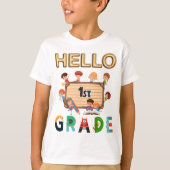 hallo eerste graad terug naar school eerste graad t-shirt (Voorkant)