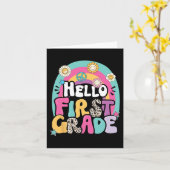 hallo eerste graad terug naar schoolleraar eerste  kaart (Gele Bloem)