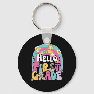 hallo eerste graad terug naar schoolleraar eerste sleutelhanger