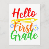 Hallo Eerste klas 1e klas Terug naar School Kind Briefkaart (Voorkant)