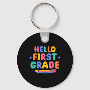 Hallo Eerste Klas 1e Klas Terug naar School Leraar Sleutelhanger