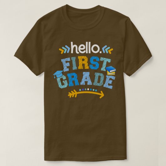 hallo eerste klas 1st terug naar schoolonderricht t-shirt (Design voorkant)