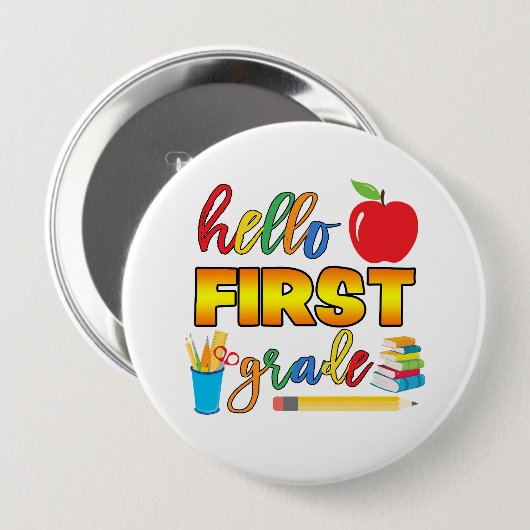 Hallo Eerste klas Button (Voorkant /achterkant)
