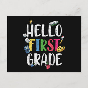 Hallo Eerste Klas Klaslokaal Terug naar School Kin Briefkaart