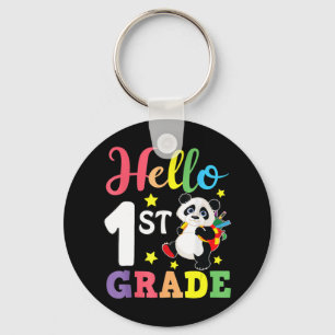 hallo eerste klas komt terug naar school sleutelhanger