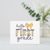 Hallo Eerste klas leraar Coquette Pencil Bow Back (Staand voorkant)