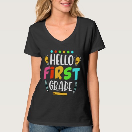 hallo eerste klas leraar eerste dag T-shirt (Voorkant)