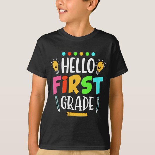 hallo eerste klas leraar eerste dag T-shirt (Voorkant)