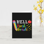 hallo eerste klas leraar student terug naar school kaart (Gele Bloem)