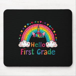 Hallo Eerste Klas Regenboog Schattige Eenhoorn Ler Muismat