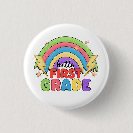 Hallo Eerste Klas Ronde Button 3,2 Cm