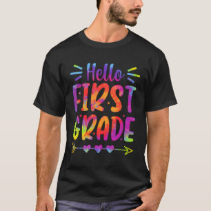 Hallo Eerste klas stropdas kleurstof leraar Kinder T-shirt