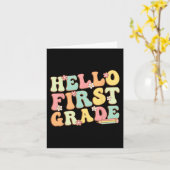 Hallo Eerste klas Team 1e klas leraar meisje terug Kaart (Gele Bloem)