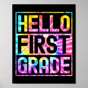 Hallo eerste klas terug naar school 1e klas leraar poster