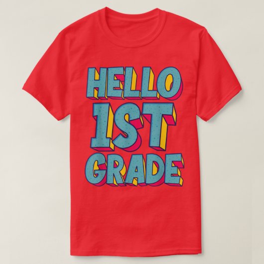 hallo eerste klas terug naar school eerste schoold t-shirt (Design voorkant)