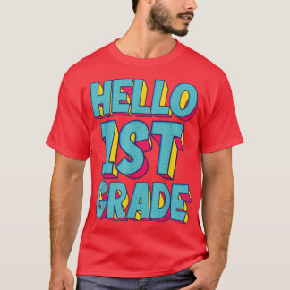hallo eerste klas terug naar school eerste schoold t-shirt
