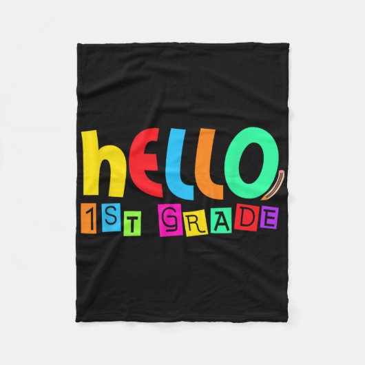 Hallo Eerste Klas Terug naar School Voor Student B Fleece Deken (Voorkant)