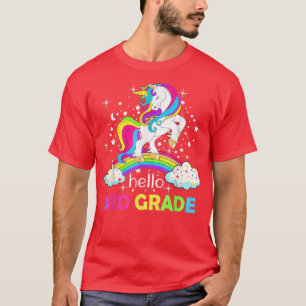 hallo eerste schooldag van de derde klas Unicorn T-shirt