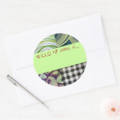 Hallo Eigenzinnig "Mijn naam is..."-knop Ronde Sticker (Envelop)