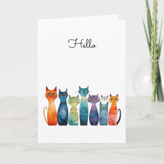 Hallo Eigenzinnige katten Schattigee groet Kaart (Voorkant)