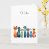 Hallo Eigenzinnige katten Schattigee groet Kaart (Gele Bloem)