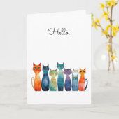 Hallo Eigenzinnige katten Schattigee groet Kaart (Gele Bloem)