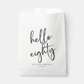 Hallo Eighty minimalistisch eenvoudig 80e verjaard Bedankzakje (Voorkant)