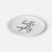 Hallo Eighty minimalistisch eenvoudig 80e verjaard Papieren Bordje (Gekanteld)