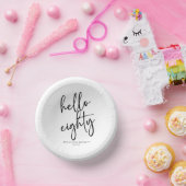 Hallo Eighty minimalistisch eenvoudig 80e verjaard Papieren Kommen (Feest)