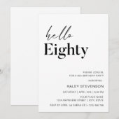 Hallo Eighty Modern Chic minimalist 80ste verjaard Kaart (Voorkant / Achterkant)