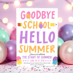 Hallo Einde van de School Party Invitation, Kaart