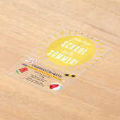 Hallo Einde van het schoolafscheid - Kinder zomerf Acryl Uitnodigingen (Laagn)