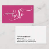 Hallo Elaboration Script Typografie Over Magenta Visitekaartje (Voorkant / Achterkant)