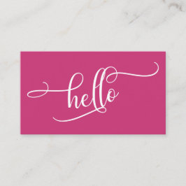 Hallo Elaboration Script Typografie Over Magenta Visitekaartje