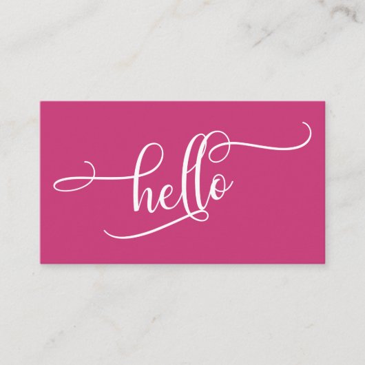 Hallo Elaboration Script Typografie Over Magenta Visitekaartje (Voorkant)