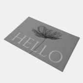 hallo Elegant Floral Line Tekening Cute Chic Grey Deurmat (Schuin)