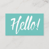 hallo Elegant Mint Green Fotograaf Visitekaartje (Voorkant)