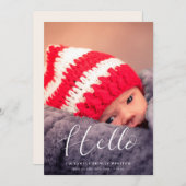 Hallo Elegant script Aankondiging (Voorkant / Achterkant)