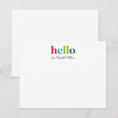 Hallo Elegant Script Kleurrijke Vibrant Notitiekaartje (Voorkant / Achterkant)