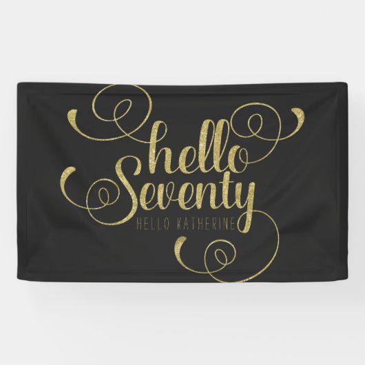 Hallo Elegante Faux Gold Glitter Spandoek (Horizontaal)