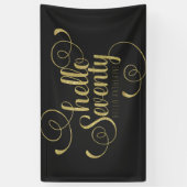Hallo Elegante Faux Gold Glitter Spandoek (Verticaal)