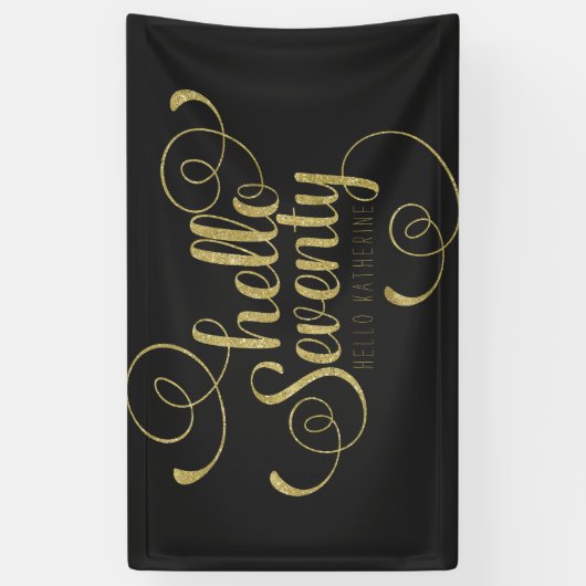 Hallo Elegante Faux Gold Glitter Spandoek (Verticaal)