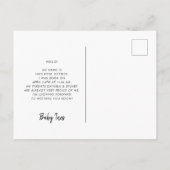 Hallo Elegante geboorteaankondiging foto Briefkaart (Achterkant)