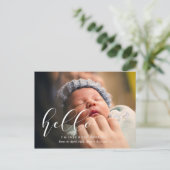 Hallo Elegante geboorteaankondiging foto Briefkaart (Staand voorkant)