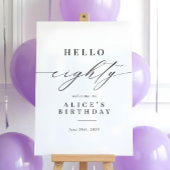 Hallo Elegante kalligrafie? 80 Verjaardag Welkom T Poster