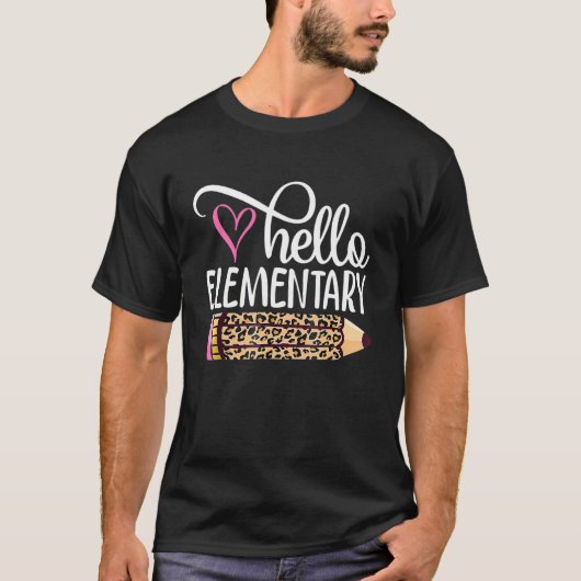 hallo elementair potlood Kind van leraren T-shirt (Voorkant)