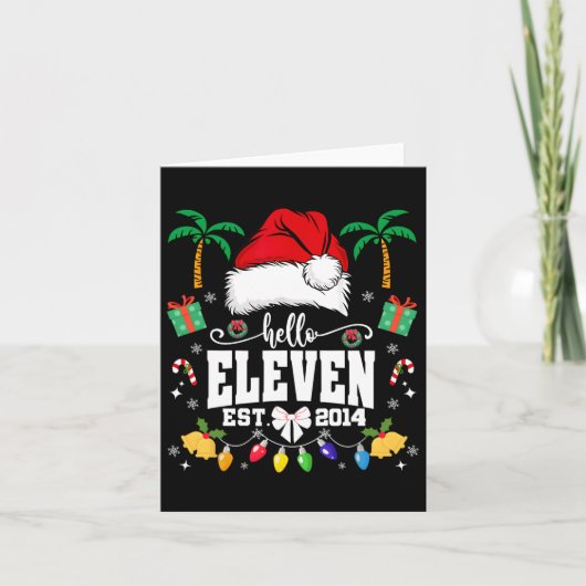 Hallo Eleven Est 2014 Coquette Bow Kerstmis 11e Kaart (Voorkant)
