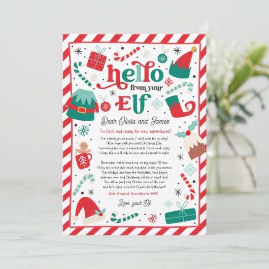 Hallo ELF-aankomstbrief Kaart (Staand voorkant)