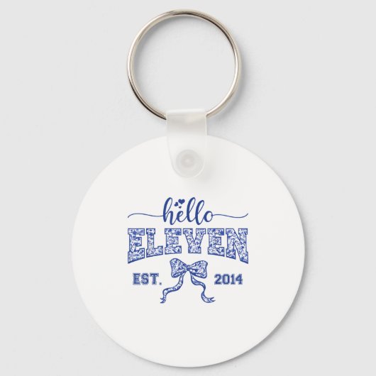 Hallo Elf Gesticht 2014 Coquette Strik 11e Verjaar Sleutelhanger (Voorkant)